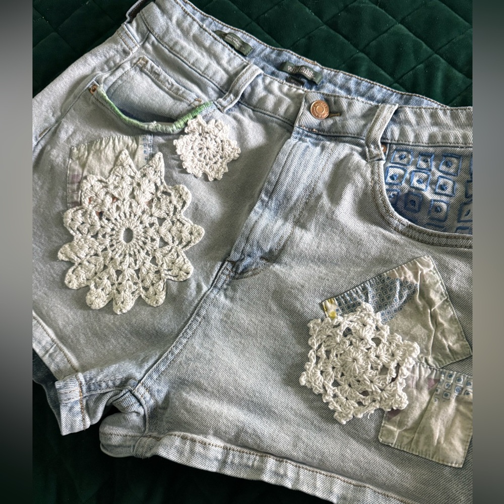 Upcycle Hand Embroidered Patchwork Denim - image 2